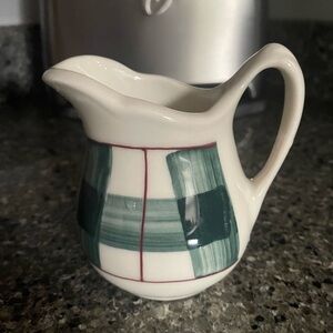Hartstone Ceramic Pitcher with Buffalo check Accents